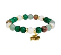 Gemstone Prosperity Bracelet, 19cm, Green Aventurine, Jade, Unakite and Moonstone with Golden Shamrock Charm (Prosperity Bracelet)