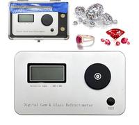 Gemstone Refractometer, Jewelry Tester Identification Tools w/LCD Screens, Refractive Index 1.300-3.000, Error: + -0.005, Accuracy: 0.001, for Jewelry and Diamond