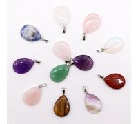 Gemstone Teardrops Pendants (12 assorted) 25x18mm