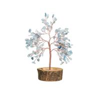 Gemstone Tree Crystal Tree For Positive Energy Feng Shui Decor Handmade Good Luck Bonsai Stones Accessories Gift Big Christmas Ornament (Blue, One Size)