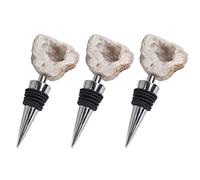 Gemstone Wine Bottle Stopper, Pyrite Fool's Gold Rock Stone, Decorative Irregular Natural Crystal Stopper, 4-Inch(White Quartz)(White Quartz 03)