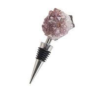Gemstone Wine Bottle Stopper, Pyrite Fool's Gold Rock Stone, Decorative Irregular Natural Crystal Stopper, 4-Inch(White Quartz)(#Amethyst)