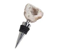 Gemstone Wine Bottle Stopper, Pyrite Fool's Gold Rock Stone, Decorative Irregular Natural Crystal Stopper, 4-Inch(White Quartz)(White Quartz)