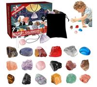 gemstoneS advent calender - 24 Mini Jewelry Boxes, Luxury Holiday Countdown, Real Crystals Semi-Precious Beads | STEM Learning Activity For Crafting, Collection, Daily Discovery