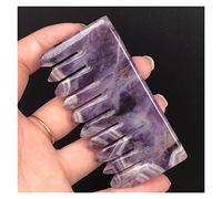 Gemstones and Crystals 8cm Natural Amethyst Rose Quartz Crystal Comb, Wide Tooth Hair Health Massage Combs Gemstone Gifts Collection Home Collections(Color:Blue)