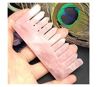 Gemstones and Crystals 8cm Natural Amethyst Rose Quartz Crystal Comb, Wide Tooth Hair Health Massage Combs Gemstone Gifts Collection QINTINYIN Home Collections(Color:Grey)