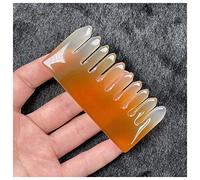 Gemstones and Crystals 8cm Natural Amethyst Rose Quartz Crystal Comb, Wide Tooth Hair Health Massage Combs Gemstone Gifts Collection Home Collections(Color:G)