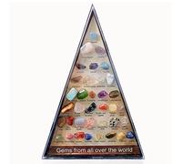 Gemstones And Crystals Kit | Rocks And Gems - Gemstones & Rocks Set With Educational Information Sheet And Display Case Science For Boys Girls