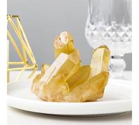 Gemstones Citrine Quartz Cluster Specimens Irregular Crystal Crafts Home Aquarium Fish Tank Decoration Ornaments (Size : 100-150g)