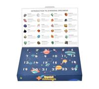 Gemstones Countdown Calendar 2025, Christmas Advent Box With 24 Gems | Seasonal Holiday Surprise Gift For Kids Adults Teens, Men Women Girls Families Geology Enthusiasts Collectible Learning Fun