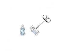 Gemstones Diamond & Aquamarine Earring Stud Earrings ED400WAQ