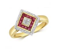 Gemstones Diamond & Ruby Ring RD227R - Size N