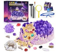 Gemstones Dig Kit, Dig Up 12 Fossils, Geode, Crystal Growing, STEM Geology Educational Toys for Boys&Girls Ages 3+, Science Rocks &Stones Excavation Kits for Kids Age 3 4 5 6 7 8