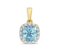 Gemstones Jewellery Diamond And Light Swiss Blue Topaz Pend Pendant PD246BT - Bold