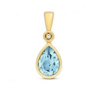 Gemstones Jewellery Diamond And Light Swiss Blue Topaz Pend Pendant PD248BT -