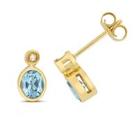 Gemstones Jewellery Diamond And Light Swiss Blue Topaz Stud Earrings ED260BT -