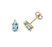 Gemstones Jewellery Diamond & Blue Topaz Stud Earrings ED268BT - Distinctive Detail