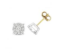 Gemstones Jewellery Diamond Brilliant Illusion Stud Earrings ED353 - Bold Statement