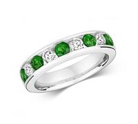 Gemstones Jewellery Diamond Eternity With Emerald Ring RDQ405WE - Timeless Design | - Size K