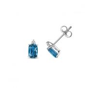 Gemstones Jewellery Diamond London Blue Topaz Stud Earrings ED275WLB - Bold