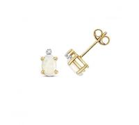 Gemstones Jewellery Diamond & Opal Stud Earrings ED268O - Classic Look | Acotis