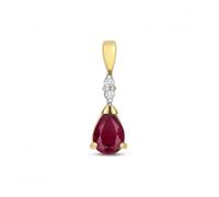 Gemstones Jewellery Ruby & Diamond Pear Shape Pendant PD279R - Classic Look | Acotis