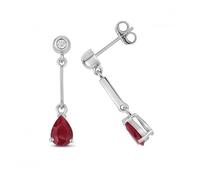 Gemstones Jewellery Ruby Drop Pear Earrings ED246WR - Classic Look | Acotis Diamonds