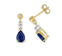 Gemstones Jewellery Sapphire Drop Pear Earrings ED245S - Classic Look | Acotis