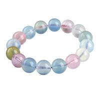 Gemstones Round Beads Energy Crystal Bracelets - Handmade Morganite Stretch Bracelet for Good Luck - Great Gifts for Christmas, Valentine's Day, and More(13mm)