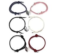 Gemszoo Personalized Couples Bracelets Custom Initial Letter Matching Bracelets for Couples Promise Relationship Connecting Bracelets Gift for Birthday Valentine (Initial-Heart-4 color)