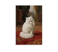 GEMTOFNMA A Persian Cat Sitting on The Carpet Licking Its Paws, Movements Elegant Contemporary Wall Mural - Decorative Hanging Poster Art 12x18inch(30x45cm)