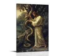 GEMTOFNMA Jesus Whispers to A Serpent Wrapped Around A Tree, And The Wind Pauses to Listen. Contemporary Wall Mural - Decorative Hanging Poster Art 24x36inch(60x90cm)