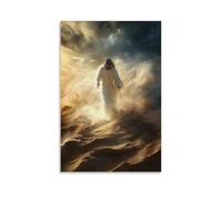 GEMTOFNMA Jesus Writes A Name in The Dust, And The Wind Carries It Across Oceans to The One Who Needs It Most. Contemporary Wall Mural - Decorative Hanging Poster Art 16x24inch(40x60cm)