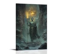 GEMTOFNMA Kṣitigarbha Stands in An Underworld Temple, Holding A Glowing Staff And Jewel That Banish Suffering And Fear. Contemporary Wall Mural - Decorative Hanging Poster Art 08x12inch(20x30cm)