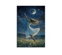 GEMTOFNMA Mary Dances Barefoot in A Field of Stars, And The Moon Itself Lowers in Reverence. Contemporary Wall Mural - Decorative Hanging Poster Art 08x12inch(20x30cm)