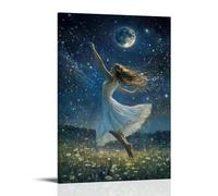 GEMTOFNMA Mary Dances Barefoot in A Field of Stars, And The Moon Itself Lowers in Reverence. Contemporary Wall Mural - Decorative Hanging Poster Art 20x30inch(50x75cm)
