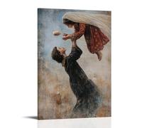 GEMTOFNMA Mary Reaches Down from The Sky to Catch A Falling Child’s Dream, Tucking It Safely Beneath Her Veil. Contemporary Wall Mural - Decorative Hanging Poster Art 20x30inch(50x75cm)