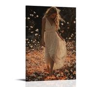 GEMTOFNMA Mary Walks Barefoot through The Ashes of War, Singing Softly, And The Ground Beneath Her Begins to Bloom. Contemporary Wall Mural - Decorative Hanging Poster Art 24x36inch(60x90cm)
