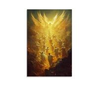 GEMTOFNMA On A Bridge of Golden Light, Angels Carry The Souls of Children Upward While Parents Wave Tearfully Below. Contemporary Wall Mural - Decorative Hanging Poster Art 08x12inch(20x30cm)