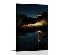 GEMTOFNMA On A Holy Night, The Gospel Reflects Onto A Pond Where No Page Had Ever Existed Before. Contemporary Wall Mural - Decorative Hanging Poster Art 12x18inch(30x45cm)