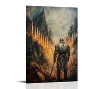 GEMTOFNMA On The Eve of Battle, A Knight Sees Angels Lining The Hills with Flaming Swords of Silence. Contemporary Wall Mural - Decorative Hanging Poster Art 24x36inch(60x90cm)