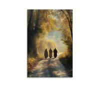 GEMTOFNMA On The Road to Emmaus, Jesus Walks Unnoticed, Yet Every Word Begins to Thaw Their Hearts. Contemporary Wall Mural - Decorative Hanging Poster Art 12x18inch(30x45cm)