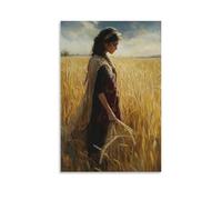 GEMTOFNMA Ruth Gathers Grain in A Silent Field, Unaware That Heaven Has Woven Her Name Into Eternity. Contemporary Wall Mural - Decorative Hanging Poster Art 16x24inch(40x60cm)