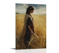 GEMTOFNMA Ruth Gathers Grain in A Silent Field, Unaware That Heaven Has Woven Her Name Into Eternity. Contemporary Wall Mural - Decorative Hanging Poster Art 24x36inch(60x90cm)