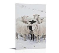 GEMTOFNMA Sheep Huddle Together, Wool White As Snow Contemporary Wall Mural - Decorative Hanging Poster Art 20x30inch(50x75cm)