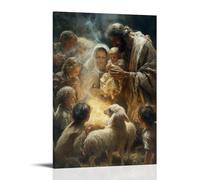GEMTOFNMA Shepherds Wrapped in Wool Approach The Christ Child with Eyes Full of Wonder And Breath Like Smoke Contemporary Wall Mural - Decorative Hanging Poster Art 08x12inch(20x30cm)