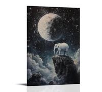 GEMTOFNMA Siddhartha’s Last Dream - A White Elephant Walking Across The Moon Contemporary Wall Mural - Decorative Hanging Poster Art 12x18inch(30x45cm)