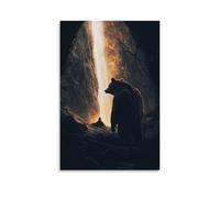 GEMTOFNMA The Bear at Bethlehem - A Beast Watches The Birth in Silence From The Shadows Contemporary Wall Mural - Decorative Hanging Poster Art 12x18inch(30x45cm)