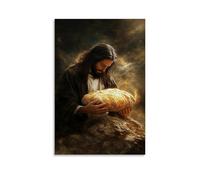 GEMTOFNMA The Bread of Life, Christ Nourishing Souls Contemporary Wall Mural - Decorative Hanging Poster Art 08x12inch(20x30cm)