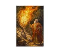 GEMTOFNMA The Burning Bush Crackles with Holy Fire As Moses Drops His Staff And Listens with Trembling Hands. Contemporary Wall Mural - Decorative Hanging Poster Art 20x30inch(50x75cm)